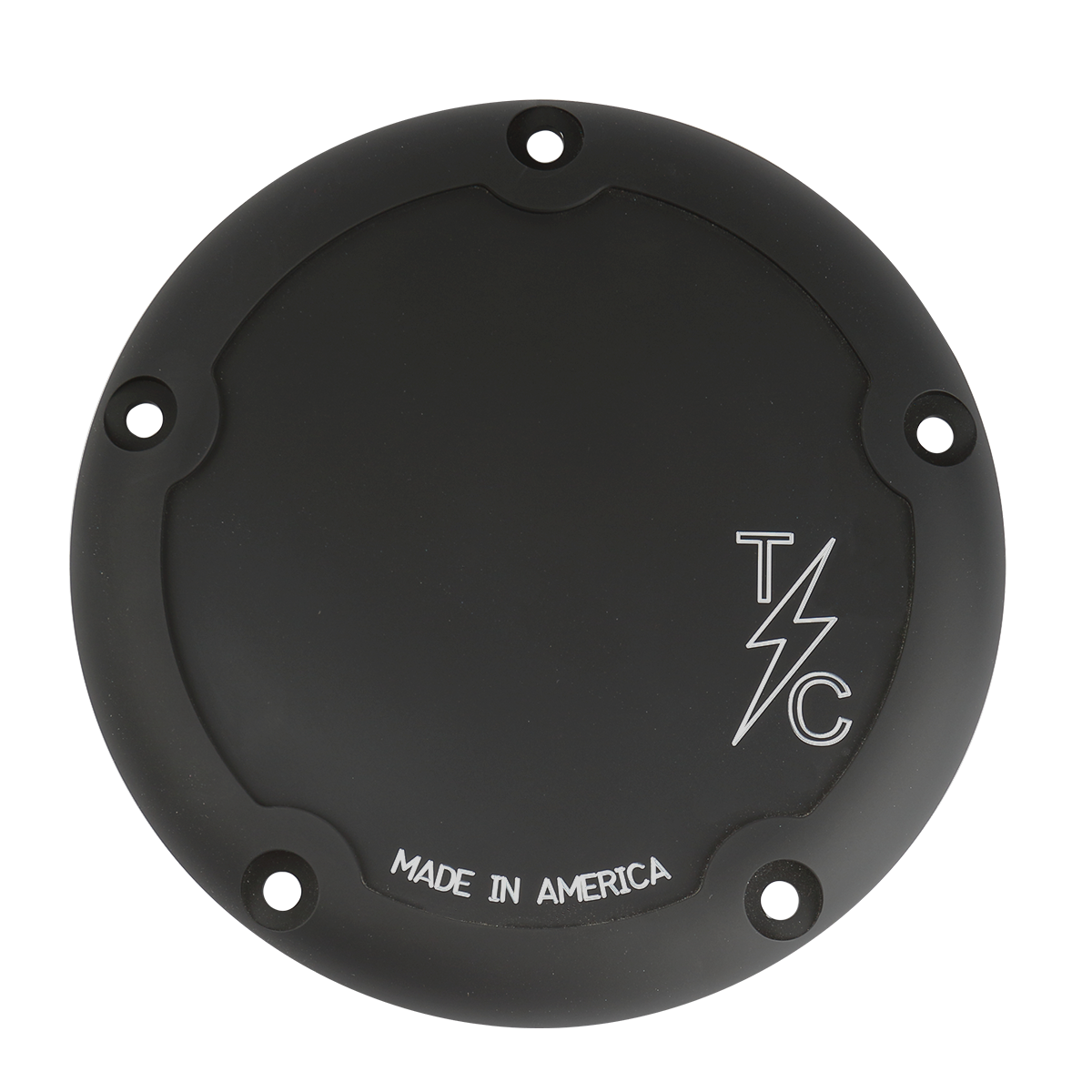 5-Hole Dished Billet Derby Cover - Black