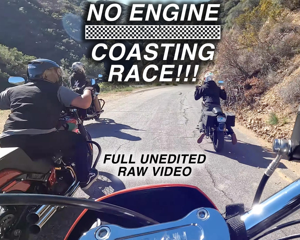No engine coasting race downhill! Full video!!