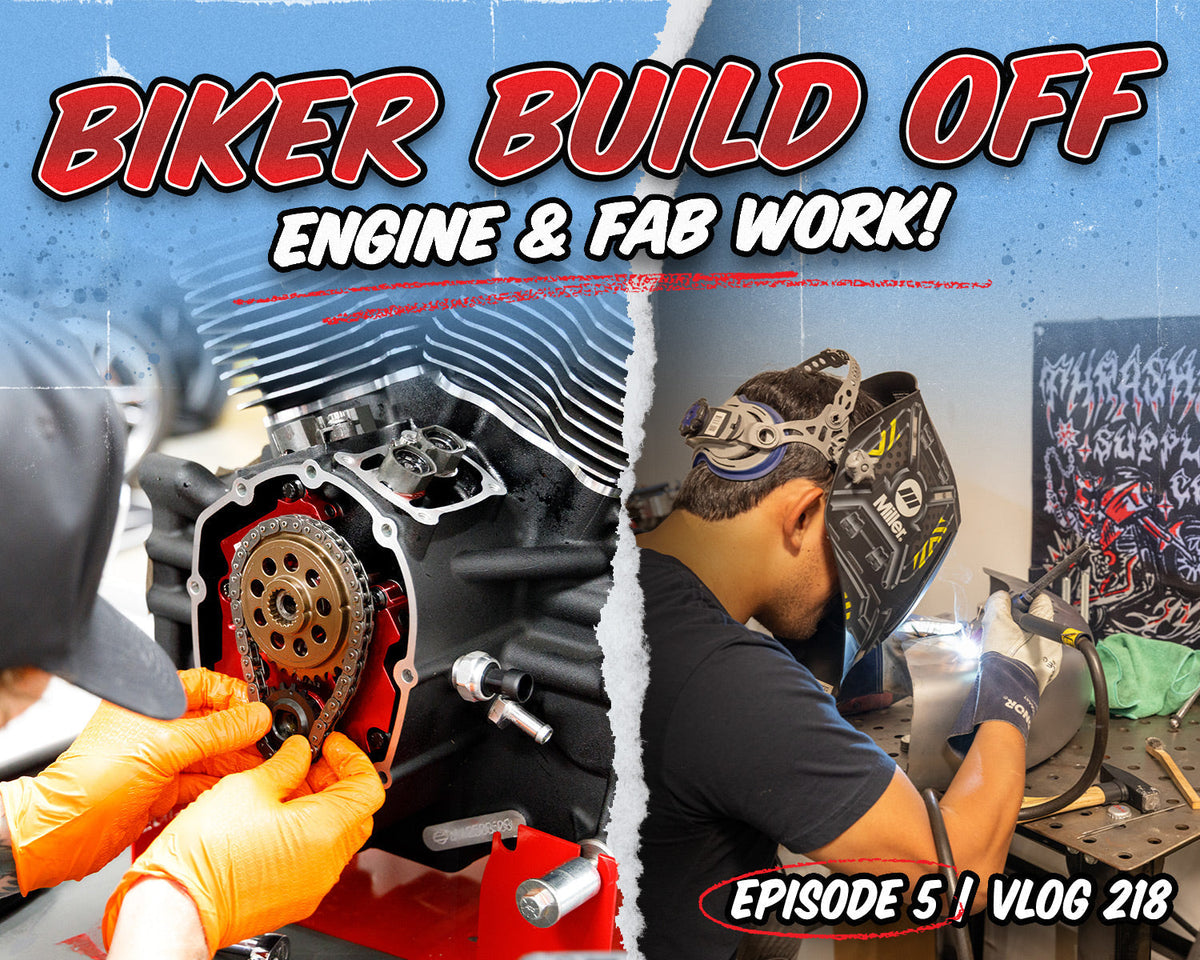 Biker Build Off Ep. 5 | Tearing Into The Engine & Last Minute Fab-Work - Vlog 218