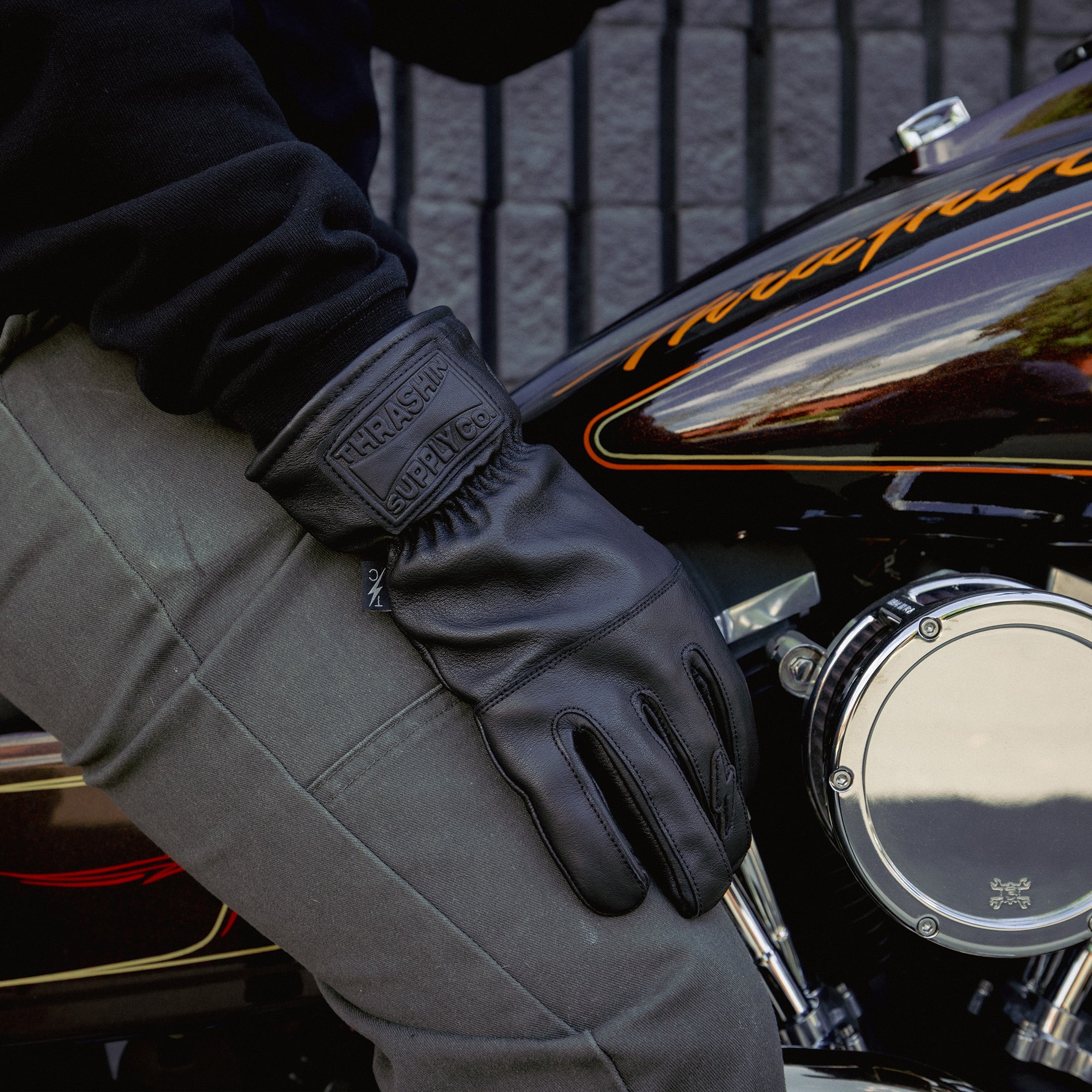 Thrashin Supply® Ace Roper Glove - Leather - Black