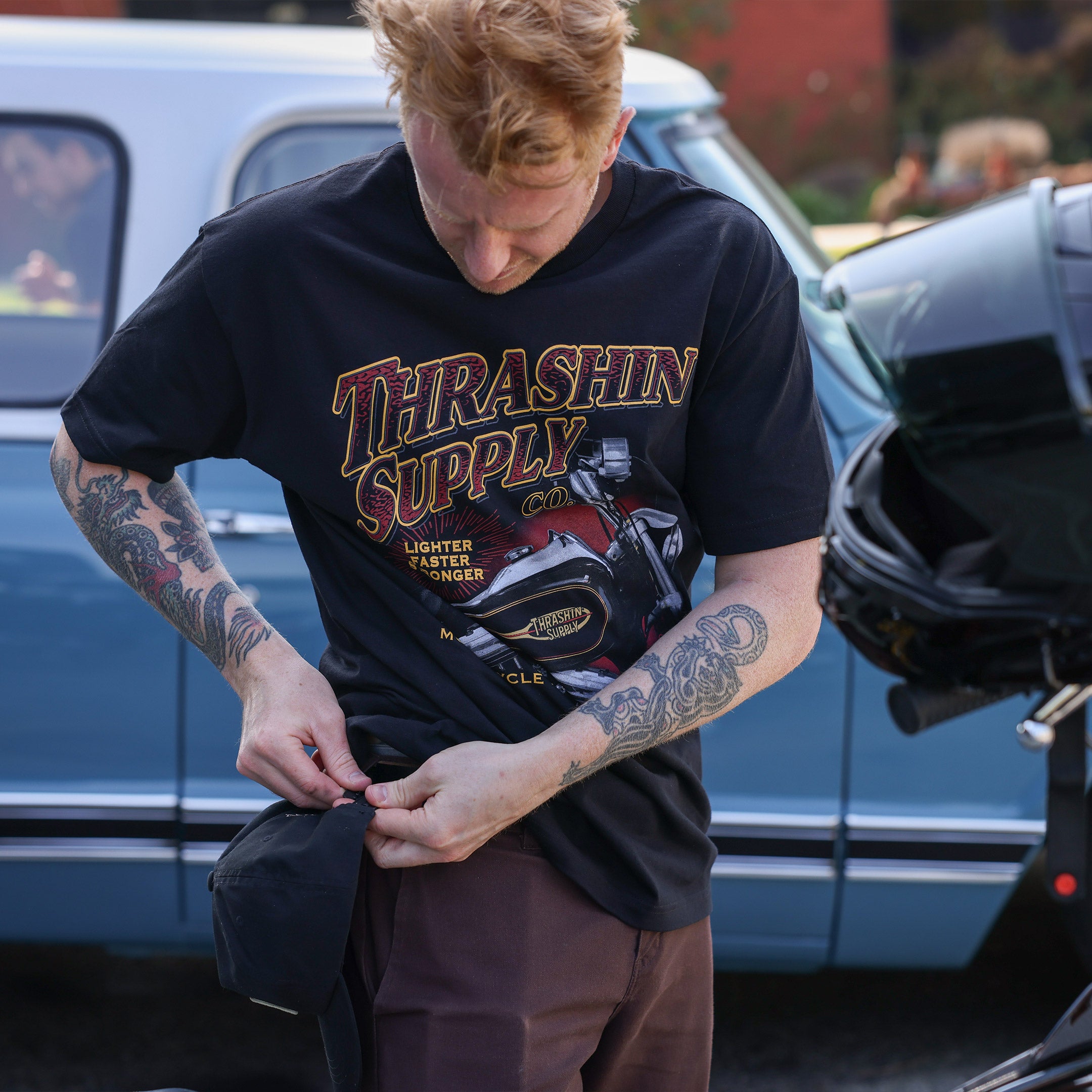 THRASHIN SUPPLY FXR Convertible Tシャツ M Thrashin Supply Co. FXR Convertible Tee - Black (Heritage