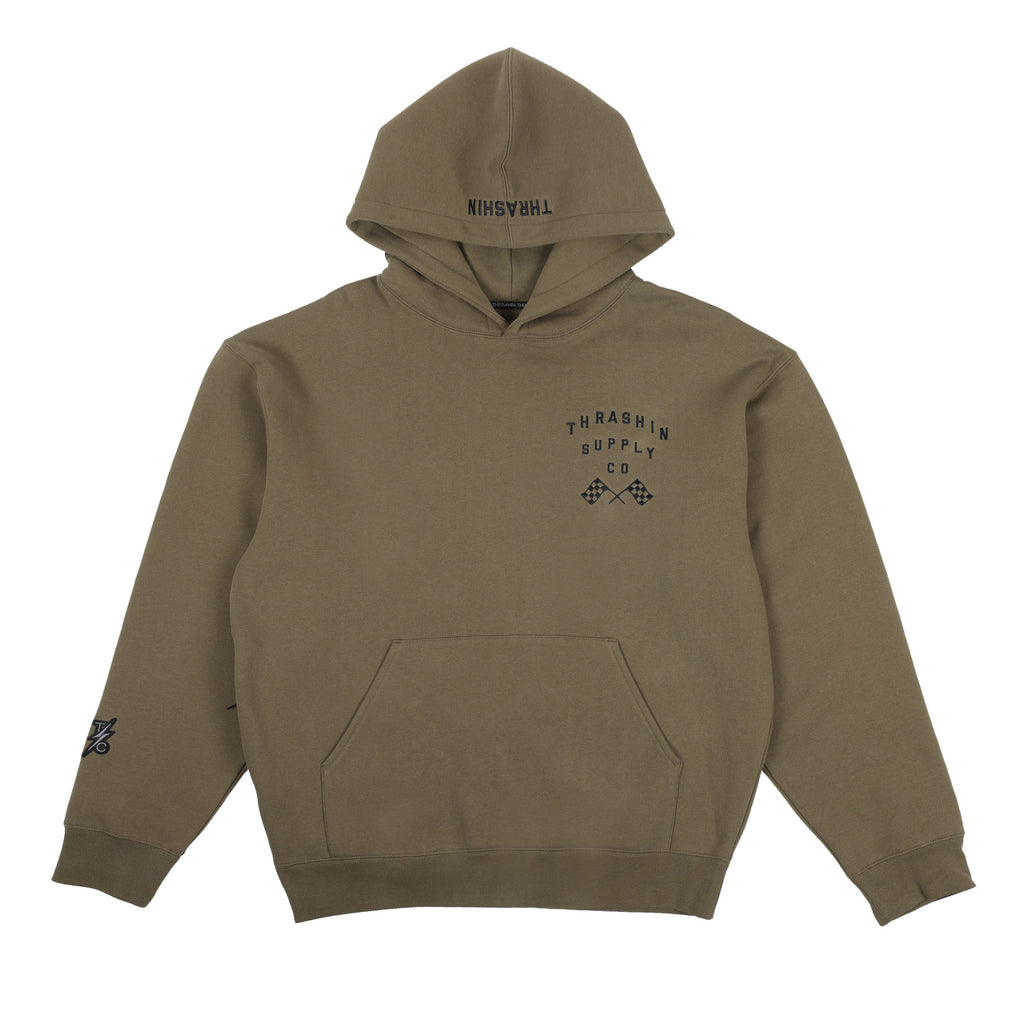 Thrashin Supply® Finish Line Pull-Over Hoodie - Military Green