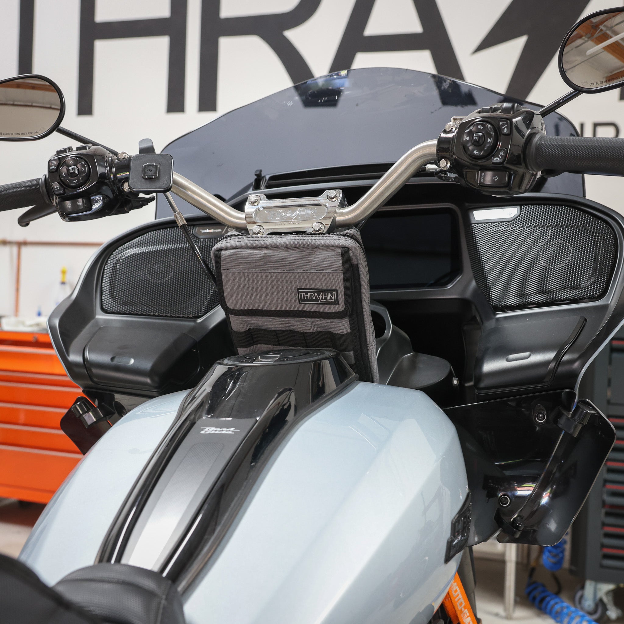 Motorcycle Handlebar Bag Slim - Grey – Thrashin Supply
