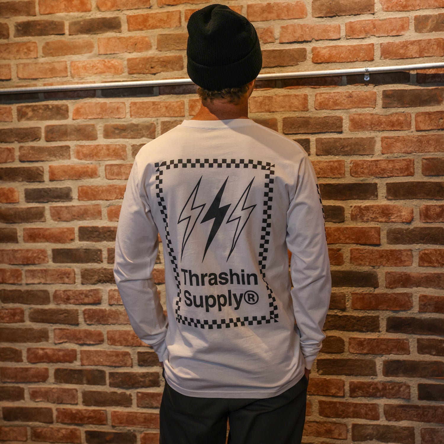 Official Checker Longsleeve - Premium - White – Thrashin Supply