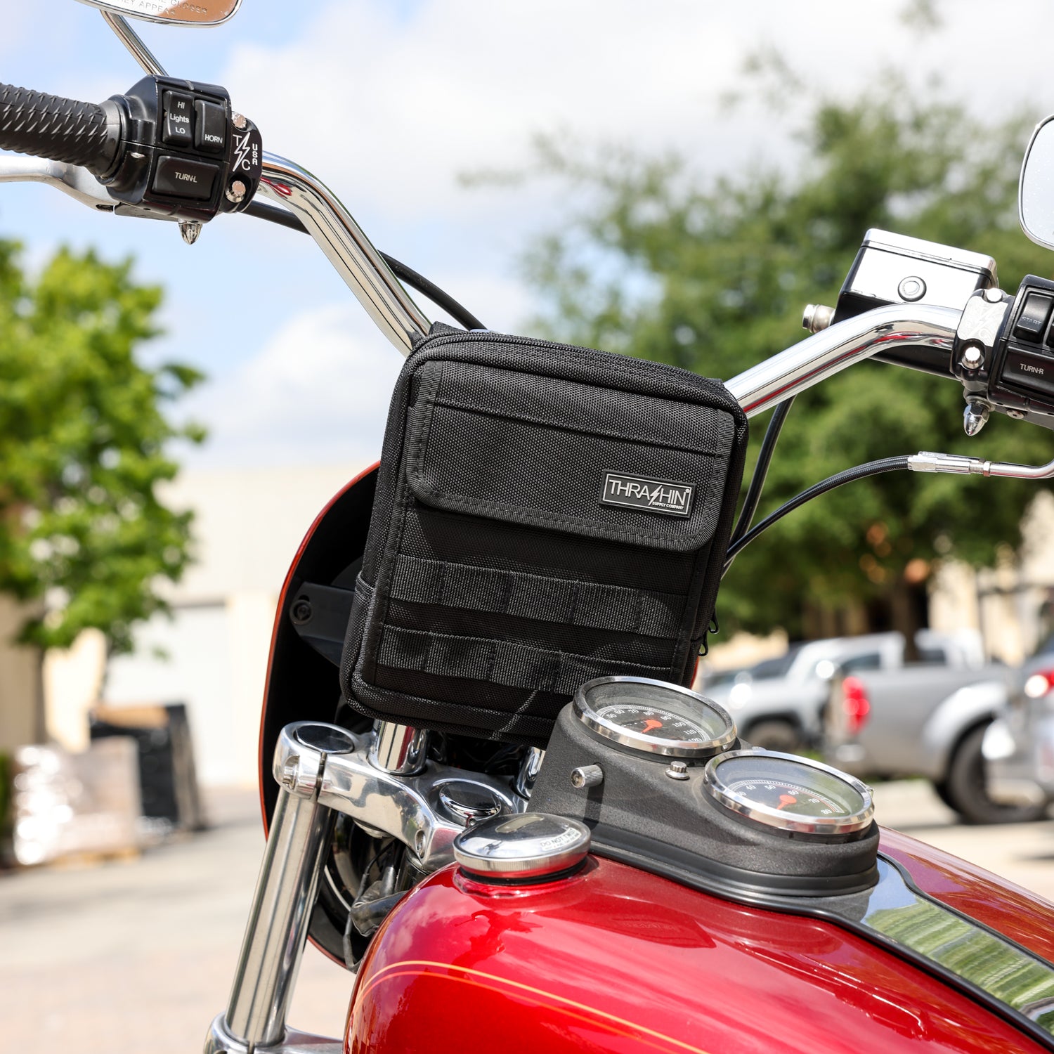 Motorcycle Handlebar Bag Slim - Black – Thrashin Supply