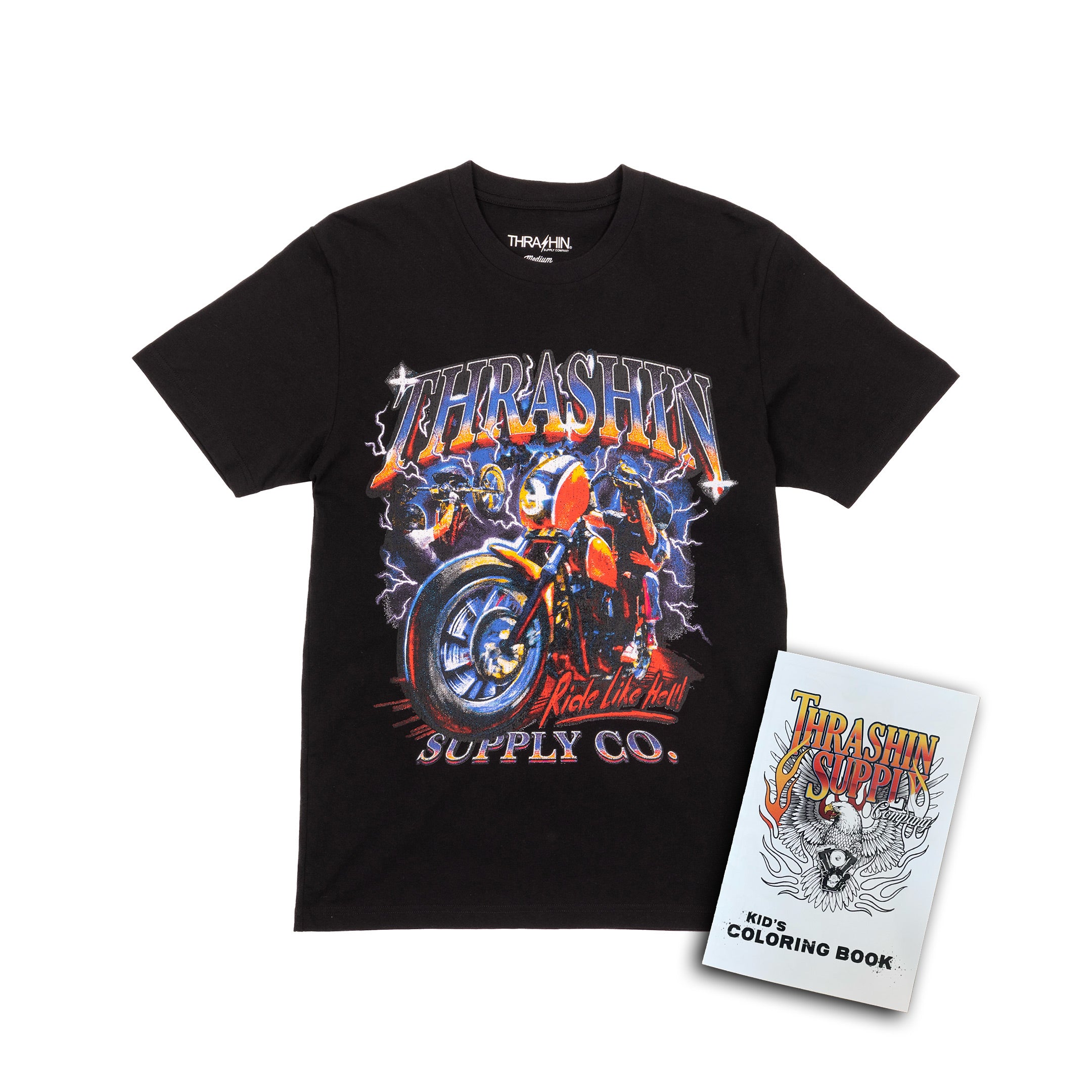 THRASHIN SUPPLY FXR Convertible Tシャツ M Thrashin Supply Co. FXR Convertible Tee - Black (Heritage