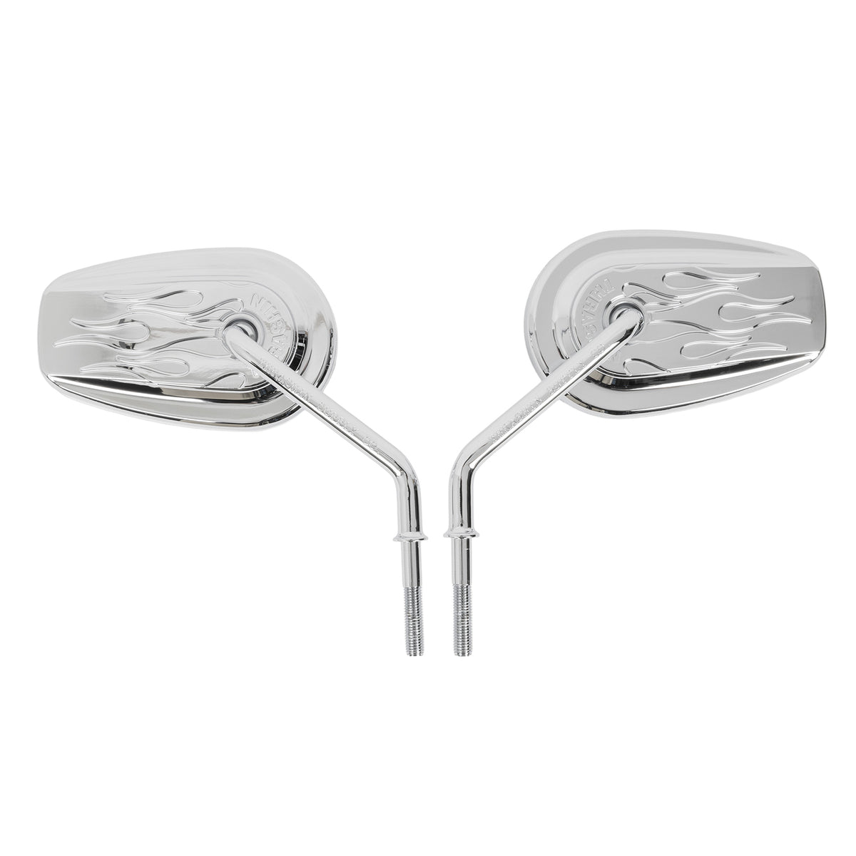 Billet Mini Mirrors | Flame - Chrome