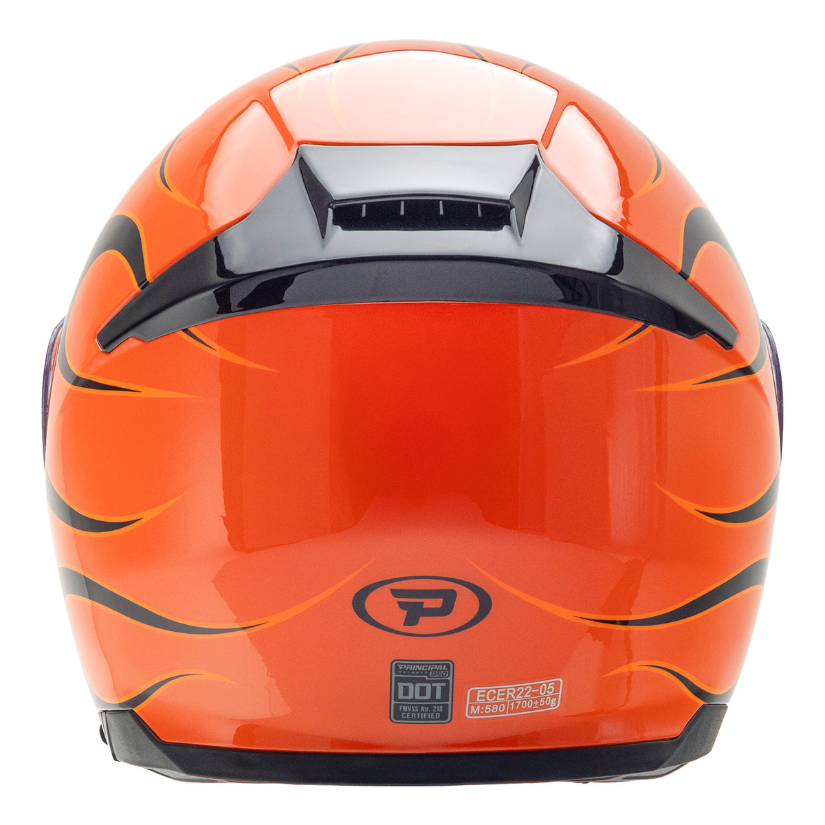 full face orange motorcycle helmet Daytona Cruiser- W/ Pin Stripe DOT DC6-O DOT certified Principal 950 Modular Helmet -