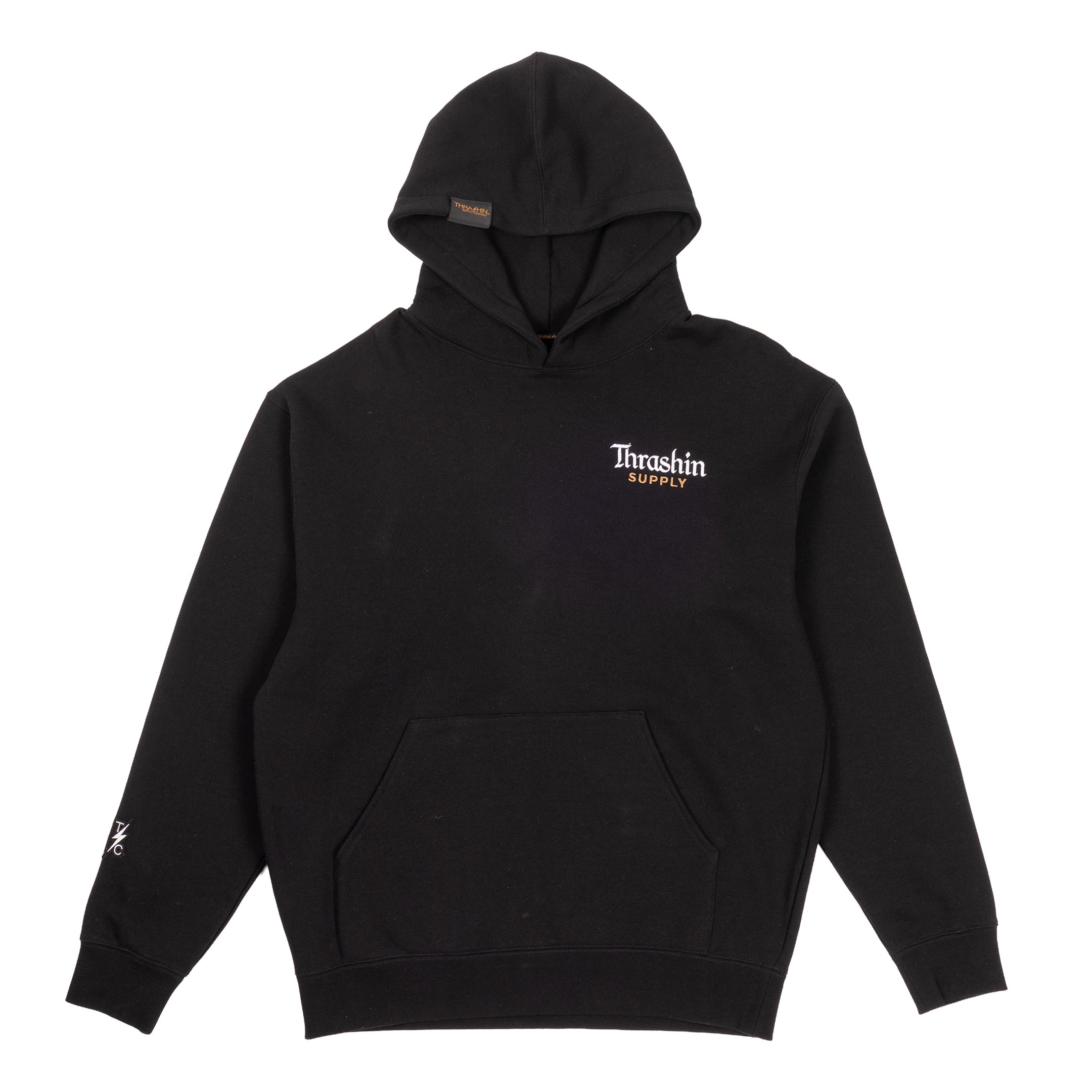 M】廃盤 THRASHINSUPPLY スラッシンサプライ ブラック パーカー Thrashin Supply Co. Roller Pull-Over Hoodie - Black