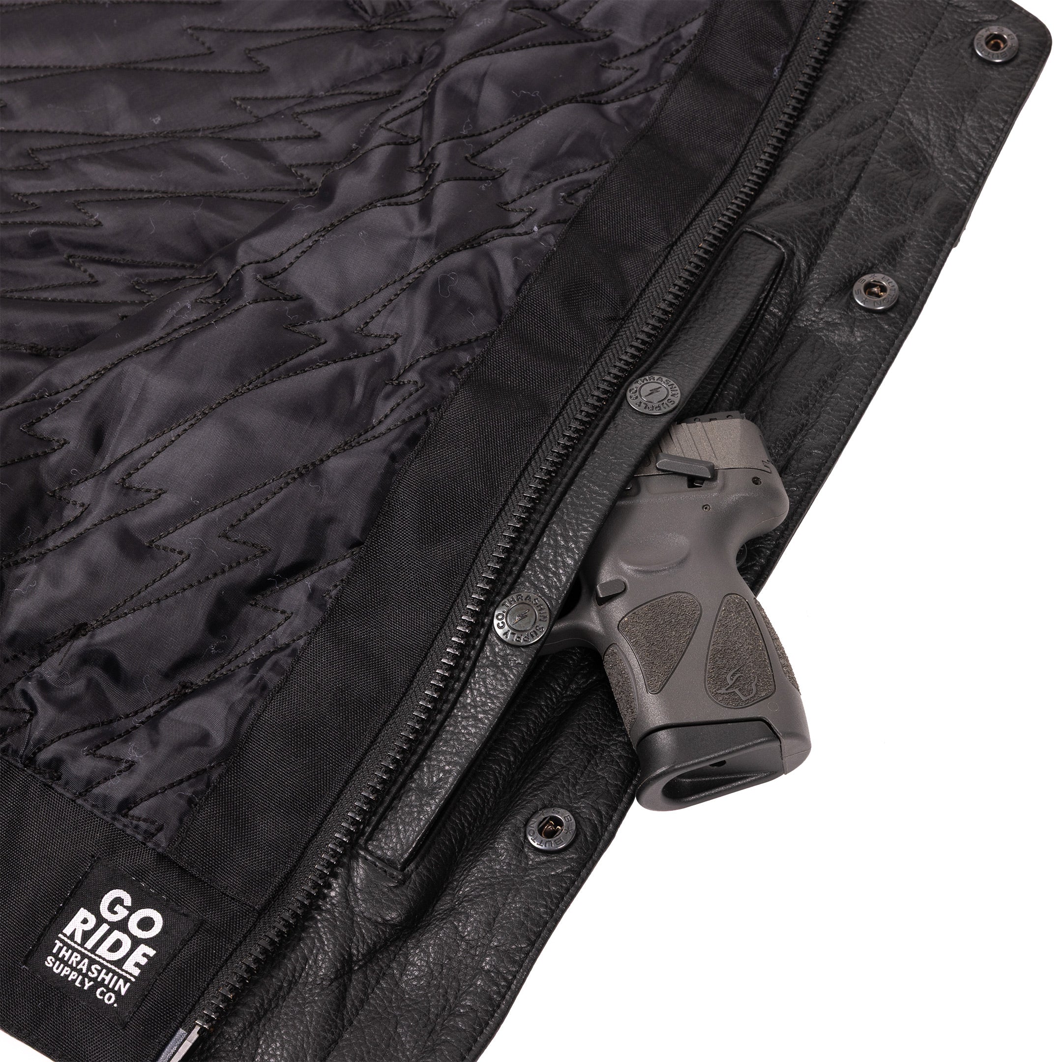 Thrashin Supply® Encinal Leather Riding Vest | Shorty