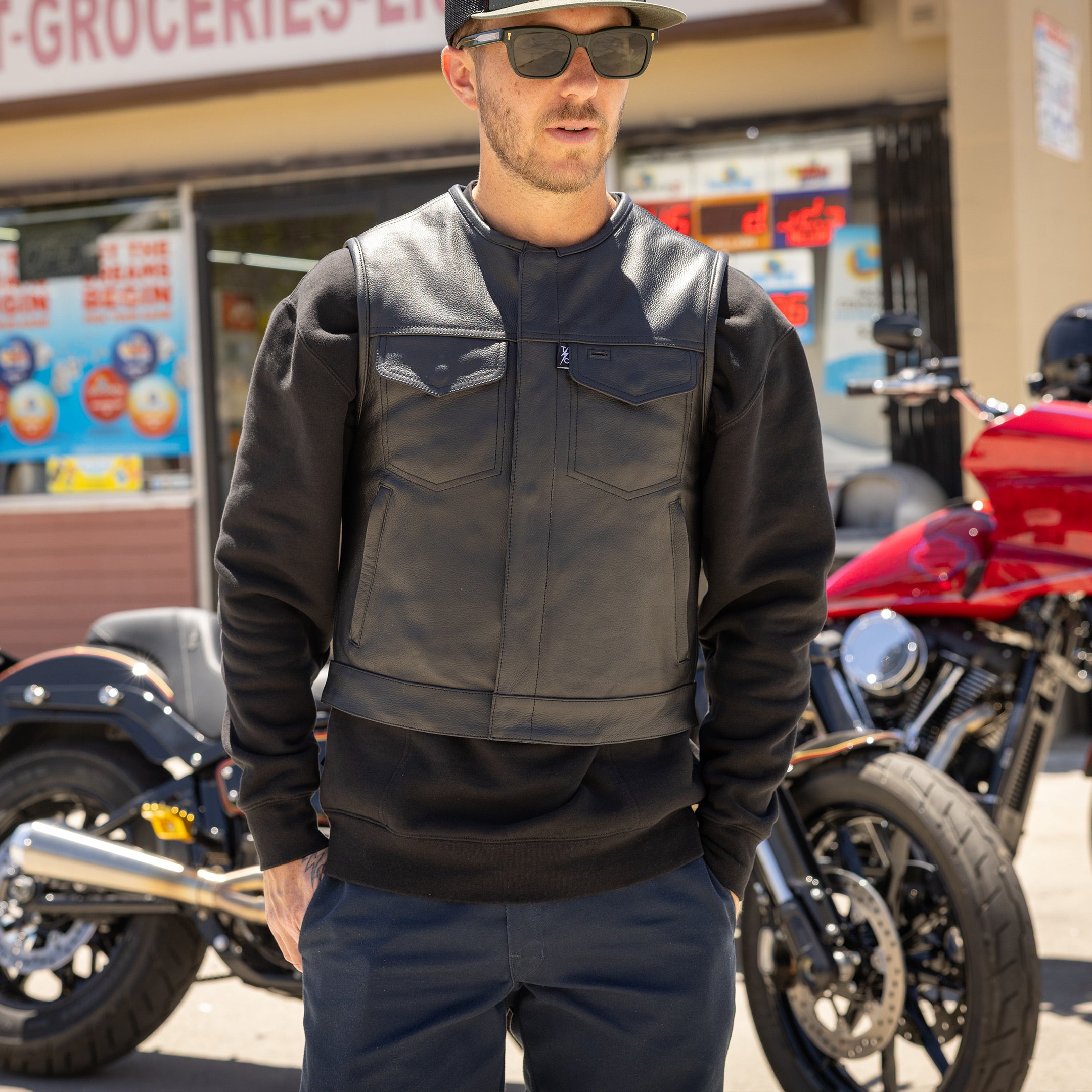 noVe Thrashin Supply ベスト Thrashin Supply® Mulholland Leather Riding Vest