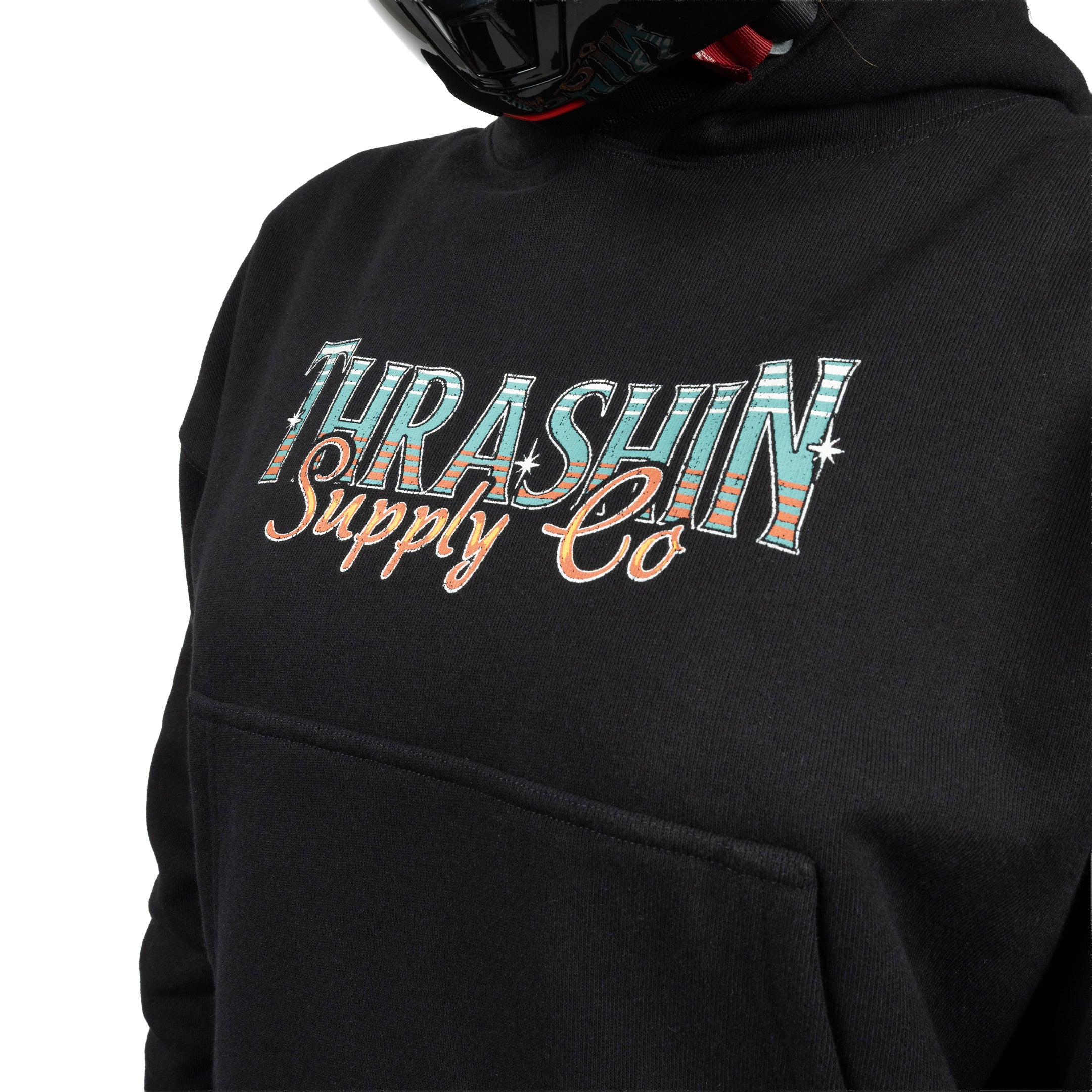 M】廃盤 THRASHINSUPPLY スラッシンサプライ ブラック パーカー Thrashin Supply Co. Roller Pull-Over Hoodie - Black