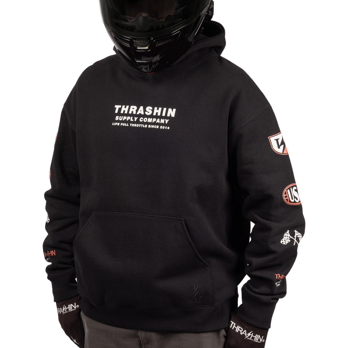 Drag Race Pull-Over Hoodie - Black