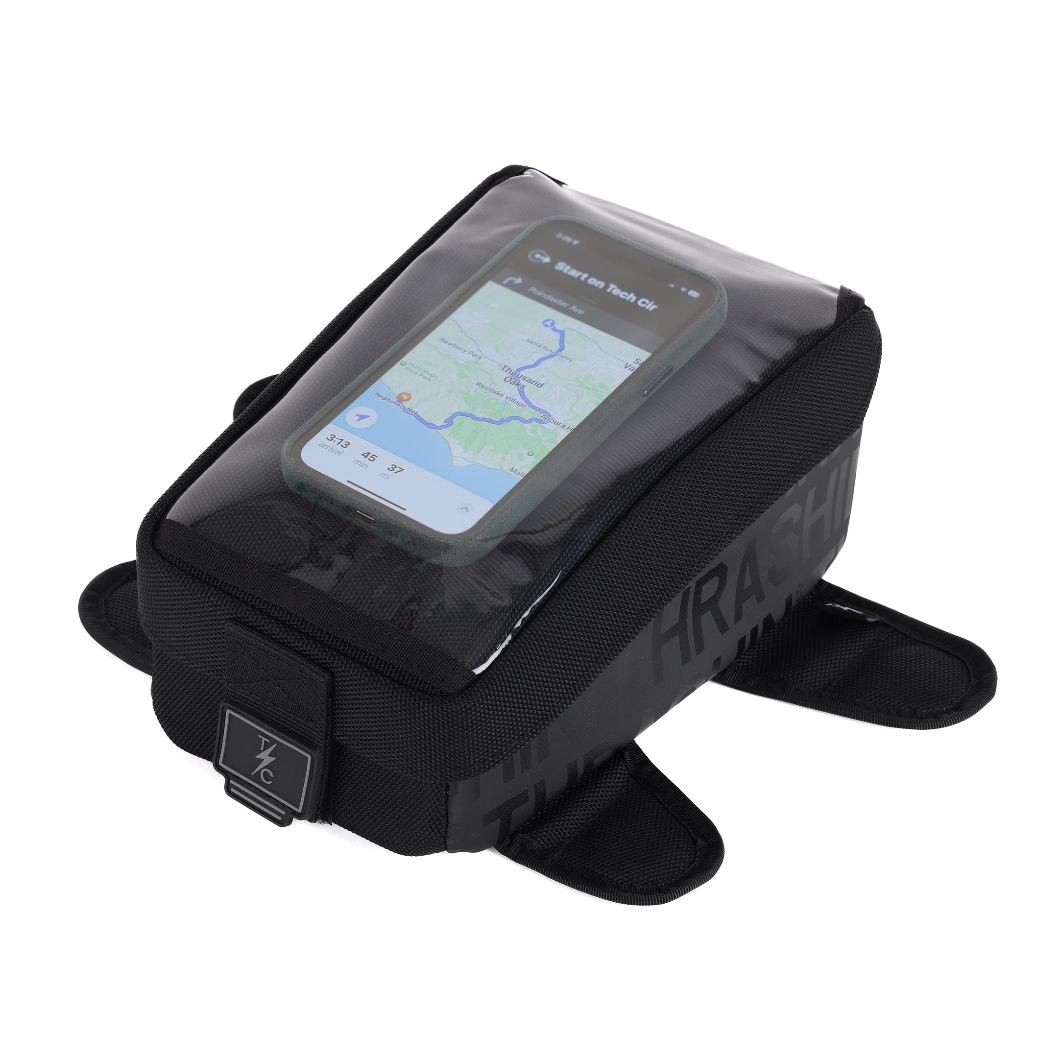 Thrashin Supply Co. Magnetic Motorcycle Tank Bag - Black