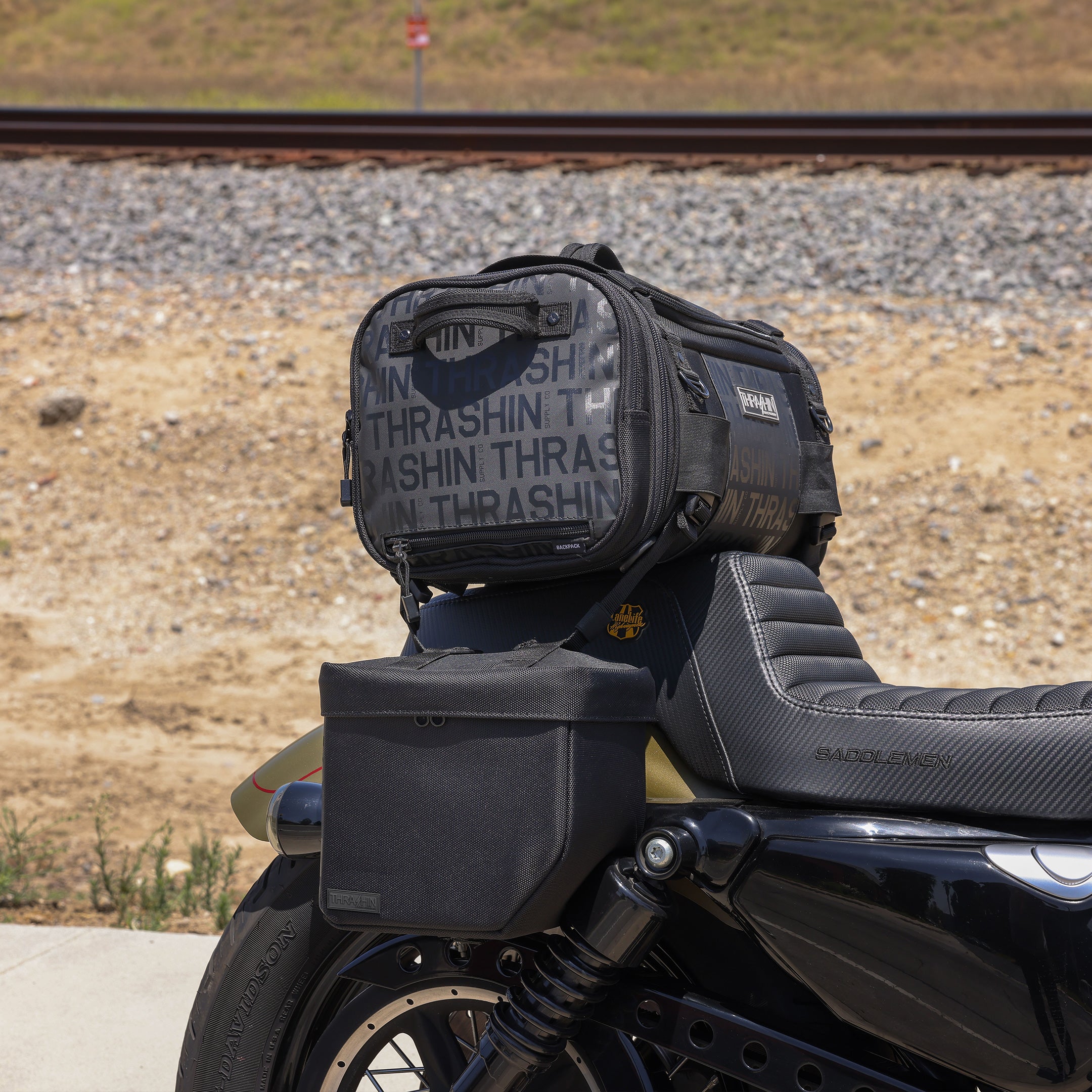Motorcycle Saddlebags Mini Essential Black Thrashin Supply