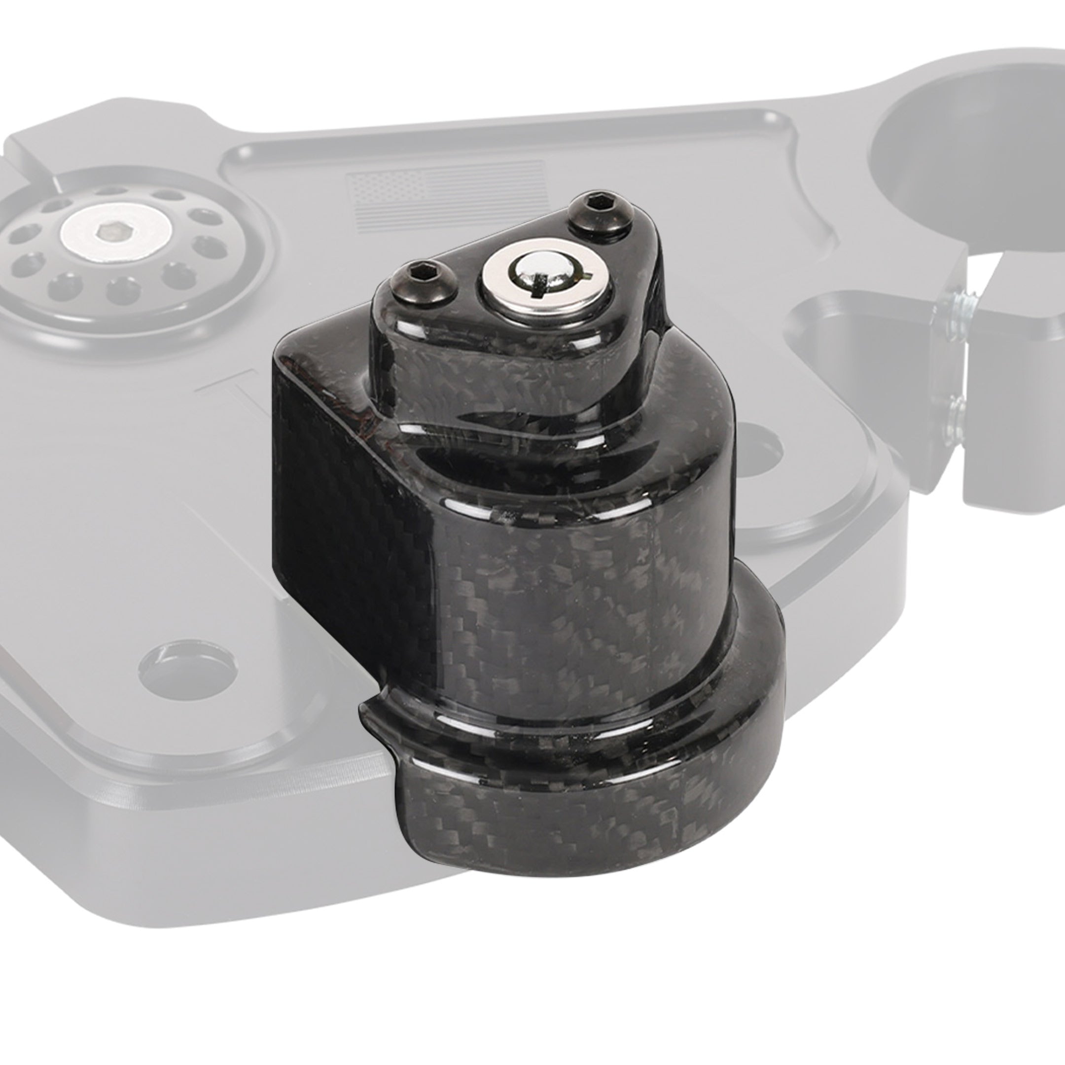 アクセサリー THM Carbon Fiber OEM Lock Cover - Gloss Twill Weave Carbon