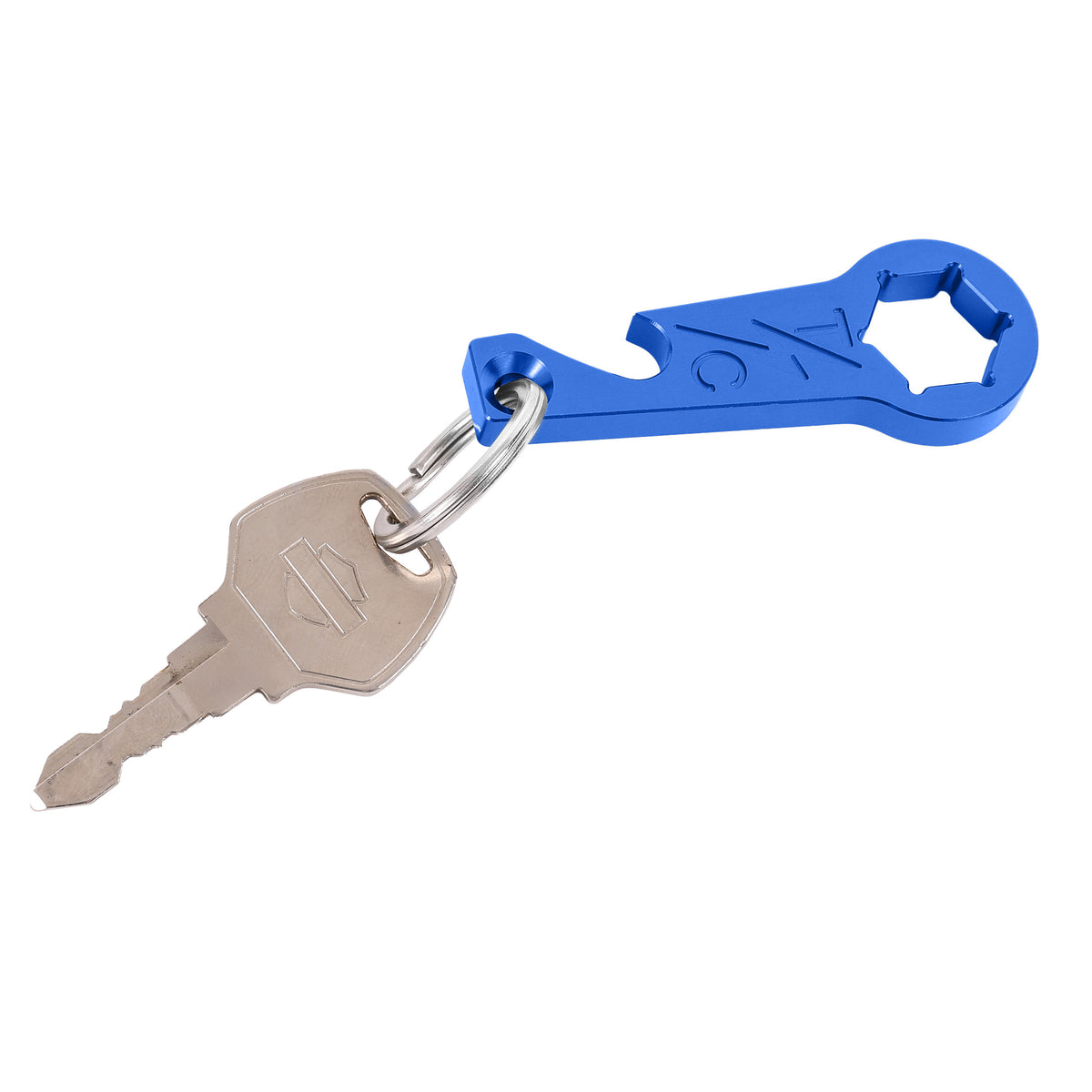TSC Seat Screw Tool + Bottle Opener Key Chain - Blue