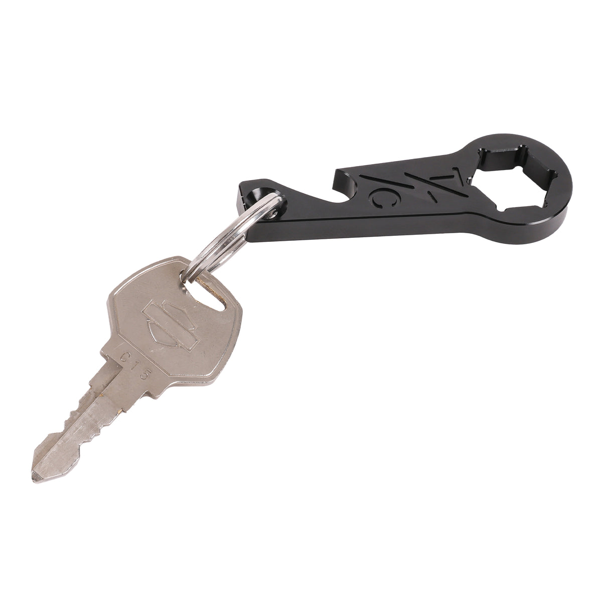 TSC Seat Screw Tool + Bottle Opener Key Chain - Black