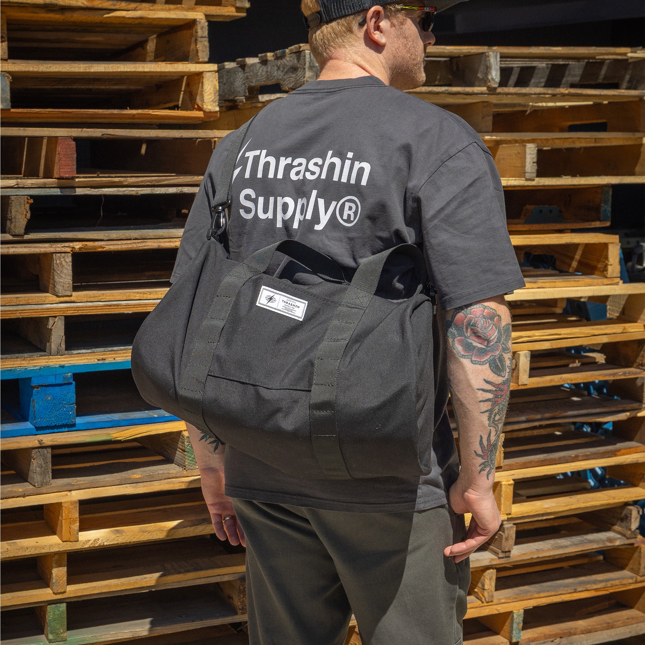 Thrashin Supply® Trademark Duffle Bag - Black