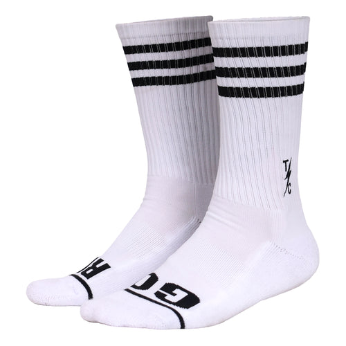 Striped Socks - White- 3 Pack