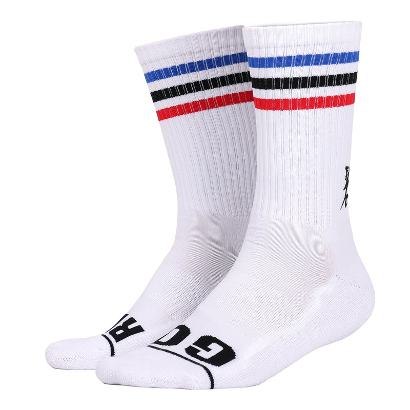 Striped Socks - White- 3 Pack