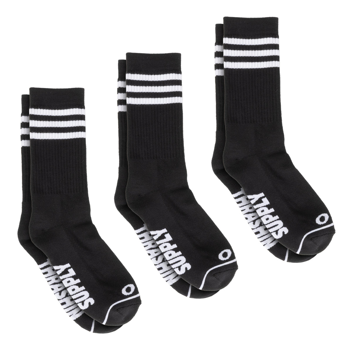 Striped Socks - Black - 3 Pack