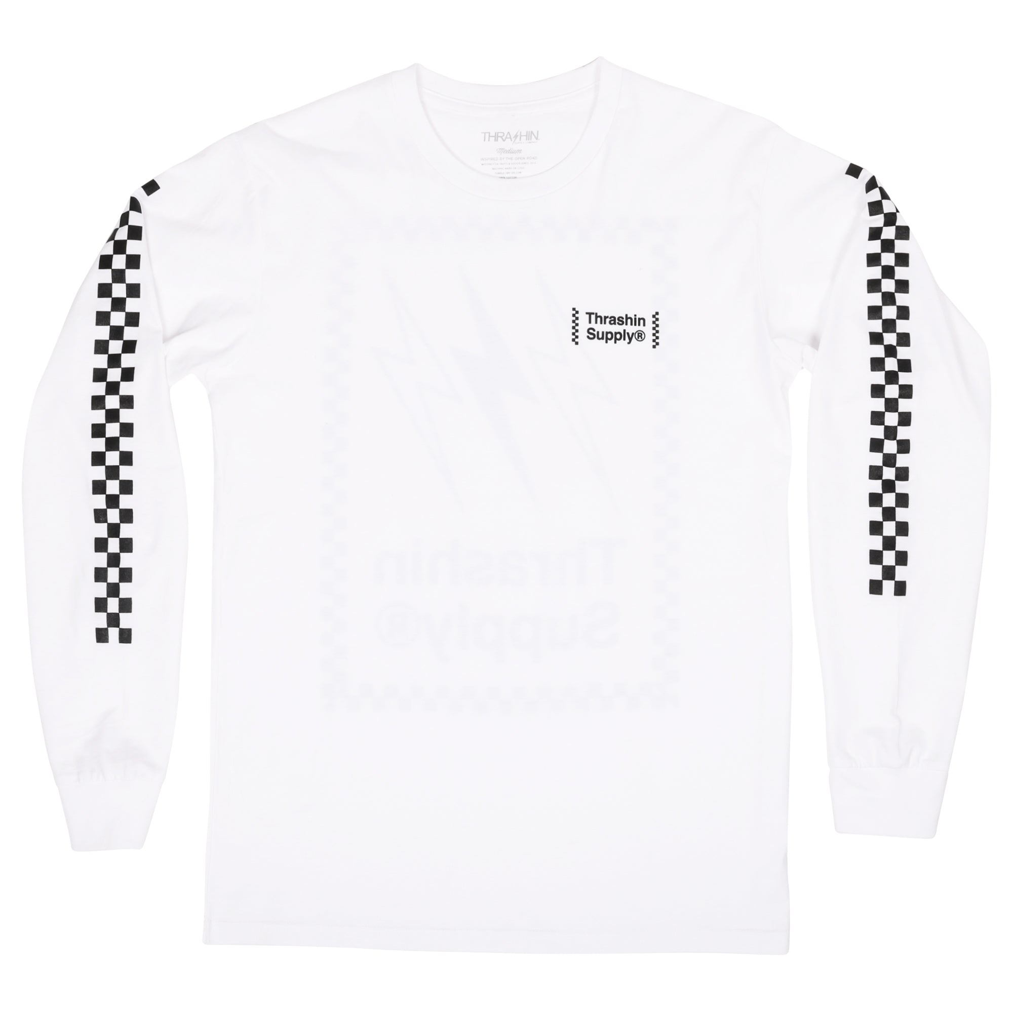 Official Checker Longsleeve - Premium - White – Thrashin Supply