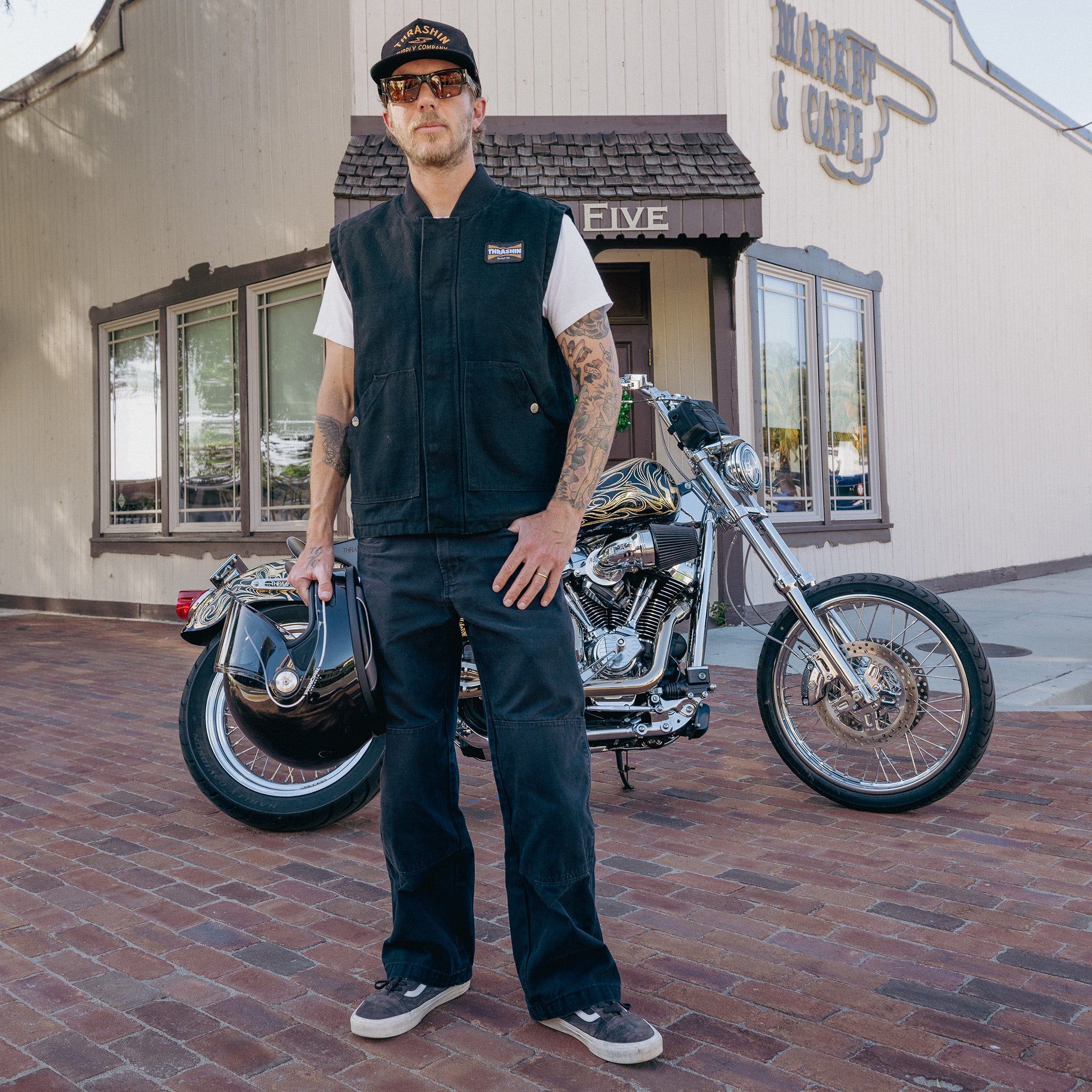 noVe Thrashin Supply ベスト Thrashin Supply® Mill Vest | Canvas - Black