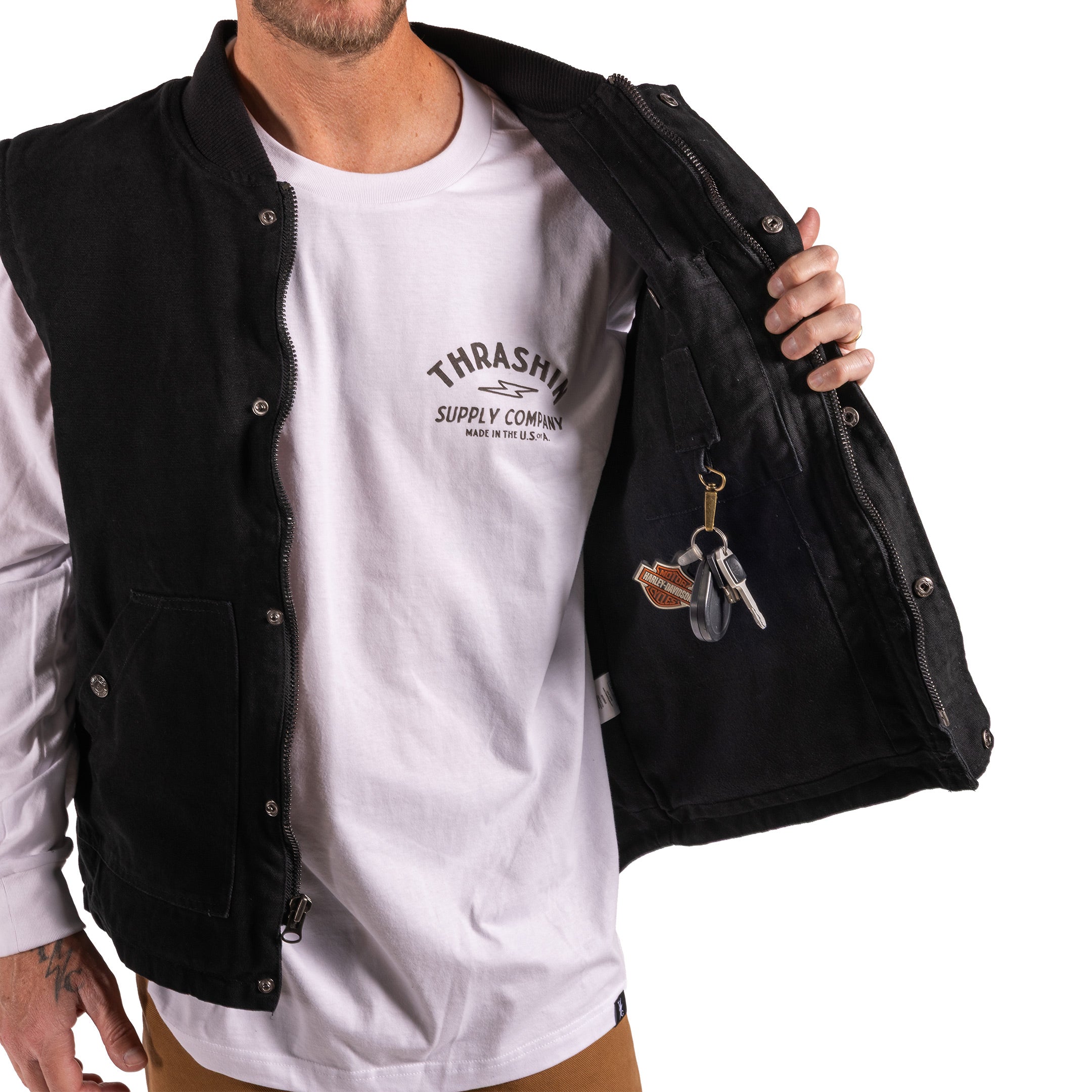 Thrashin Supply® Mill Vest | Canvas - Black