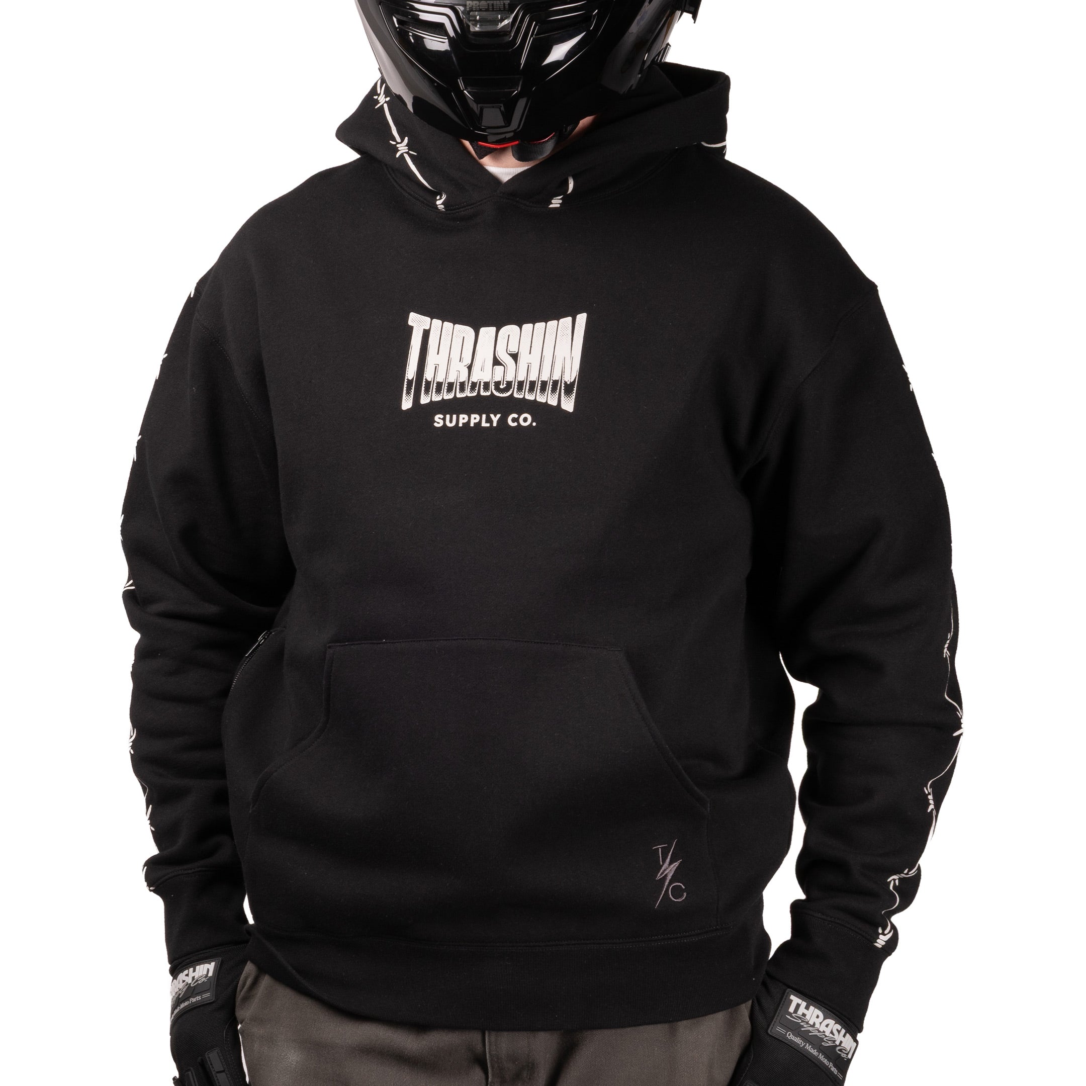 Thrashin Supply Co. Wire Pull-Over Hoodie - Black