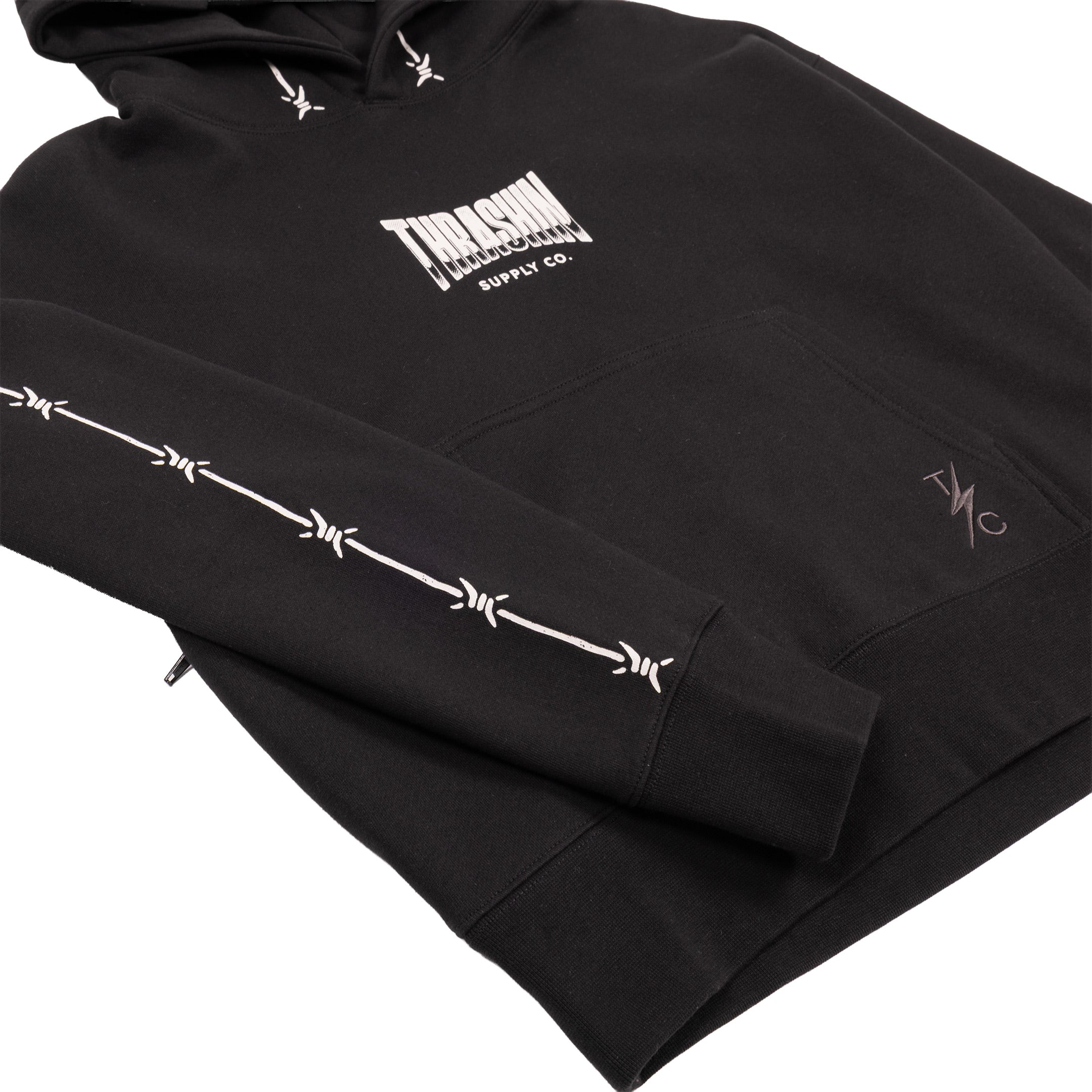 Thrashin Supply Co. Women's Wire Pull-Over Hoodie - Cropped - Black