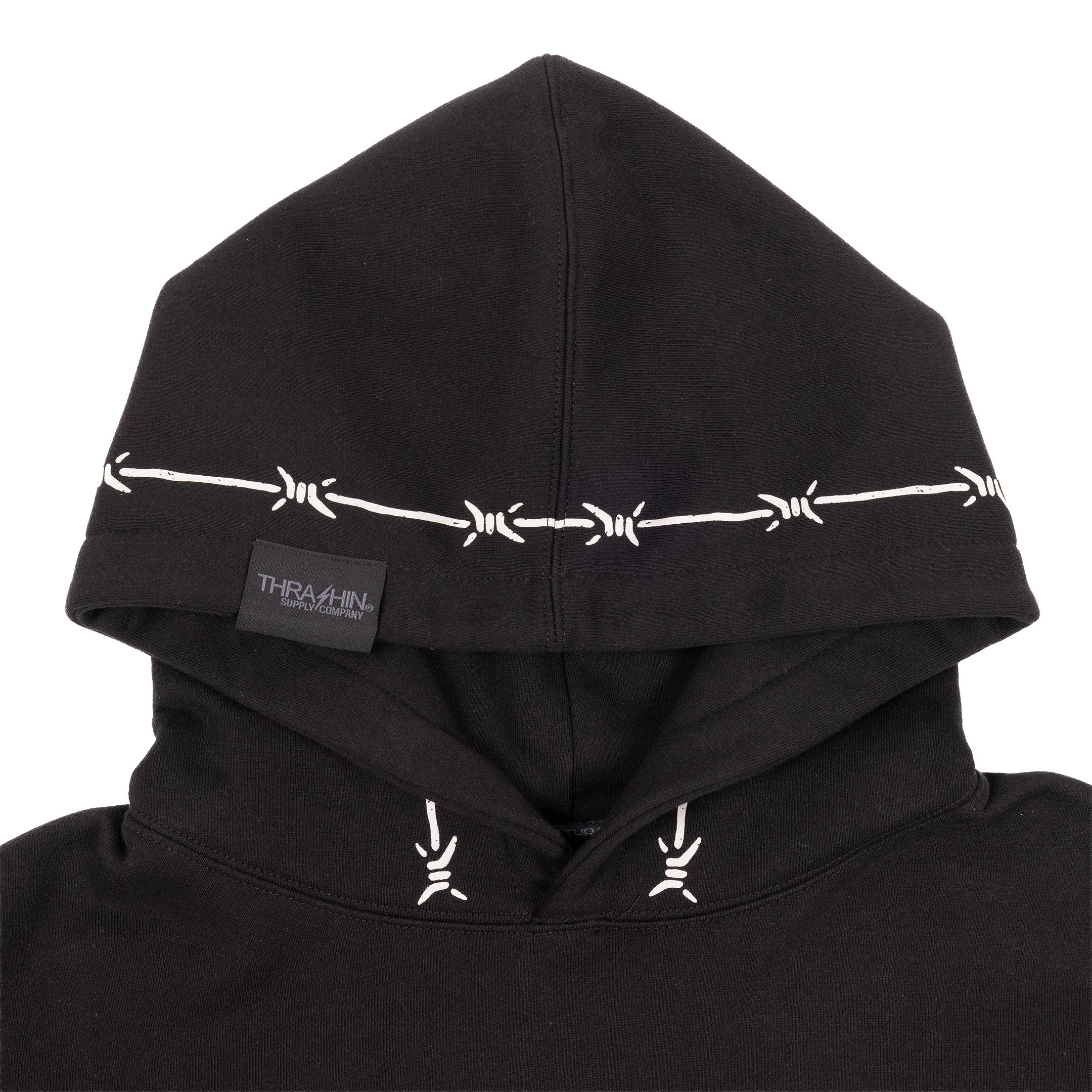 Thrashin Supply Co. Women's Wire Pull-Over Hoodie - Cropped - Black
