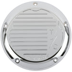 Finned 5 Hole Derby Cover - M8 Bagger (Chrome)