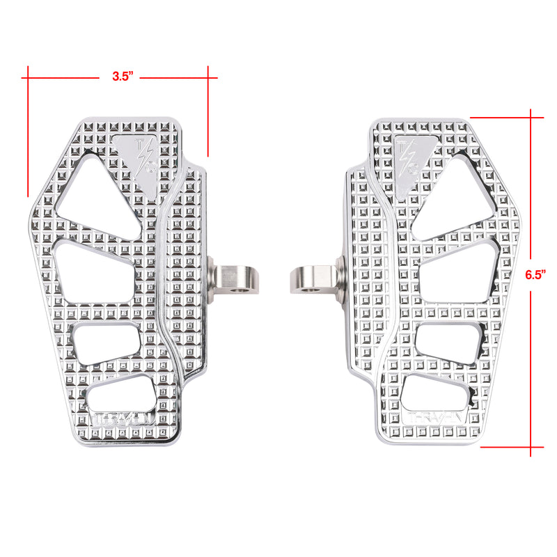 Apex Mini Floorboards - Chrome - Dyna, Sportster, FXR, Softail
