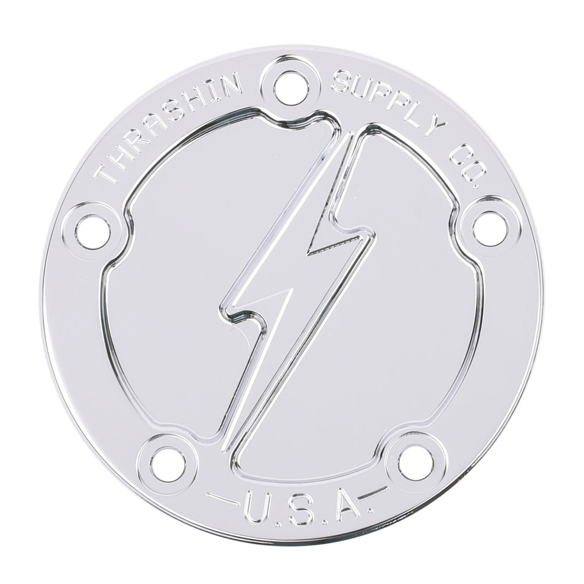 Twin Cam 5-Hole Dished Points Cover - Chrome