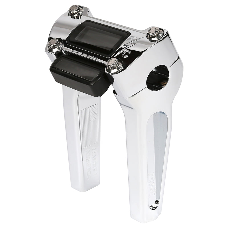 6" Straight Thrashin OG Risers - Chrome- Standard Top Clamp Fitment on Backorder
